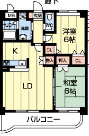 パディーフィールド21(2LDK/1階)の間取り写真