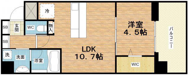 アプリーレ大阪城北(1LDK/8階)の間取り写真