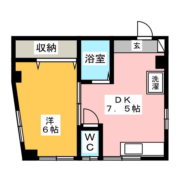 第2長田ハイツ(1DK/3階)の間取り写真