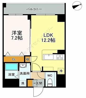 LASA大崎V(1LDK/1階)の間取り写真