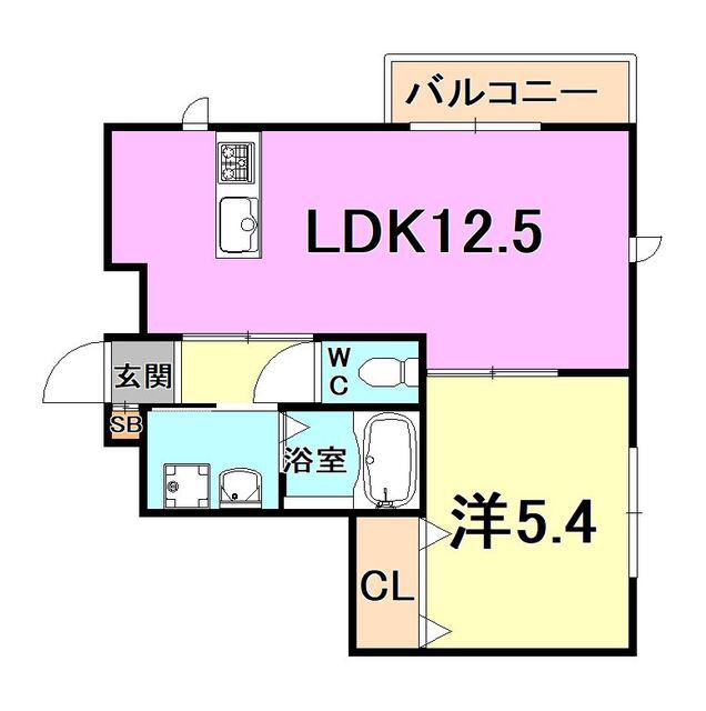 イマージュ(1LDK/2階)の間取り写真