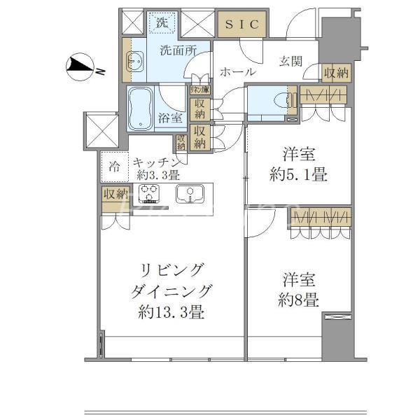 BRILLIA TOWER堂島(3LDK/27階)の間取り写真