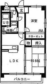 ラミティエ(2LDK/2階)の間取り写真