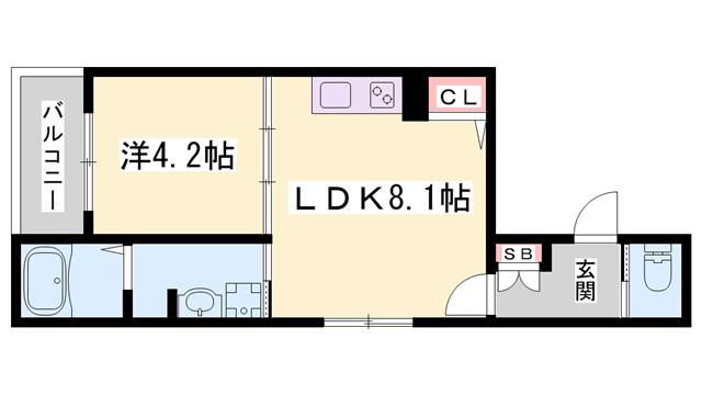 F ASECIA 神屋町(1LDK/2階)の間取り写真