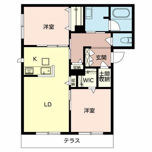 VIE GRACIEUSE(2LDK/2階)の間取り写真