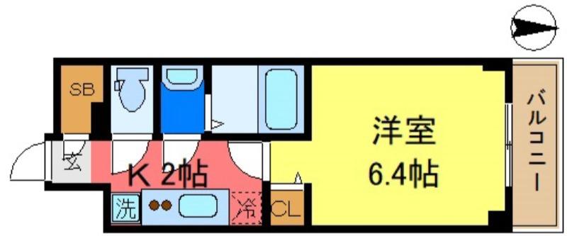 THE PASEO新小岩II(1K/3階)の間取り写真