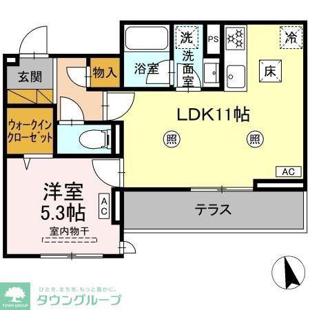 KURASHIRO(1LDK/1階)の間取り写真