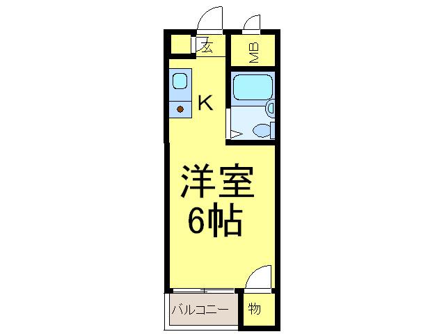 グランソシエ堺(ワンルーム/3階)の間取り写真