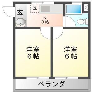 COMODO2(2K/2階)の間取り写真