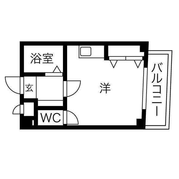 キャッスルアート御影(ワンルーム/4階)の間取り写真