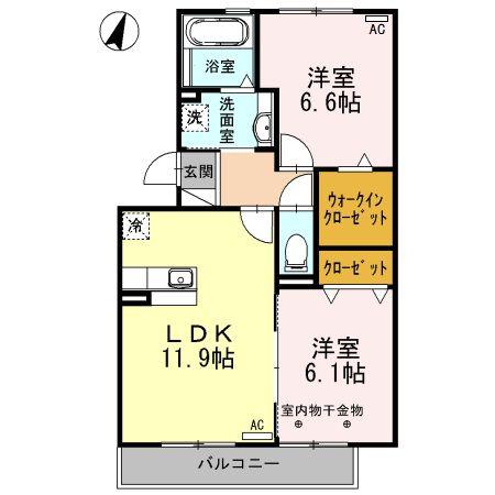 JR東海道本線 袋井駅 バス乗車時間:2分 最寄りバス停で下車 徒歩10分 3階建 築14年(2LDK/2階)の間取り写真