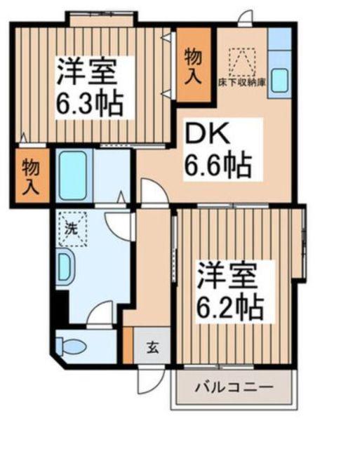 エトワール弐番館(2DK/2階)の間取り写真