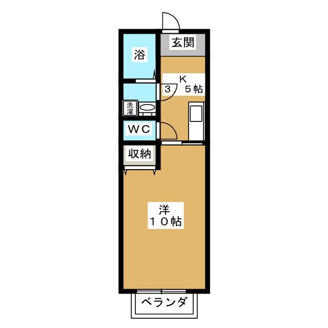 オアシス(1K/1階)の間取り写真