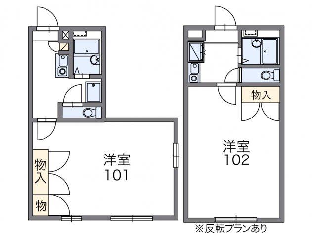 レオパレス愛松(1K/3階)の間取り写真