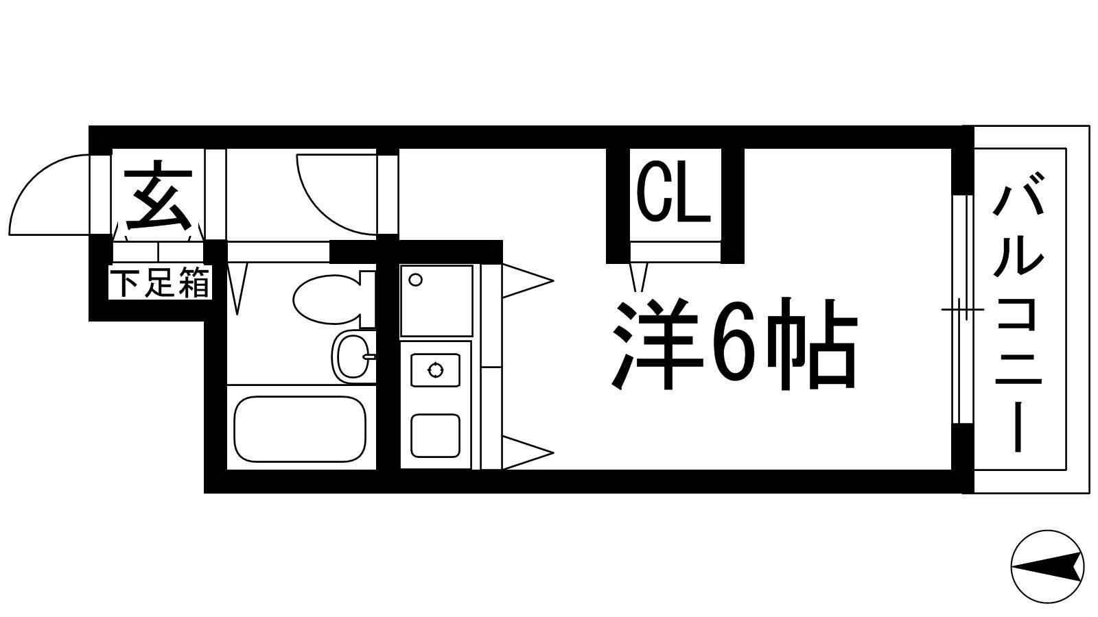 ロイヤルメゾン花屋敷(1K/2階)の間取り写真