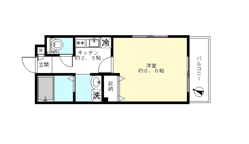 すがらくぼ新館(1K/2階)の間取り写真
