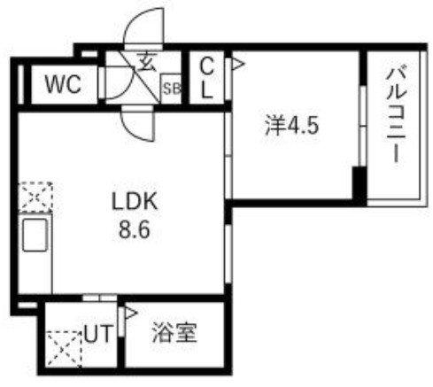 マナリオ(1LDK/1階)の間取り写真