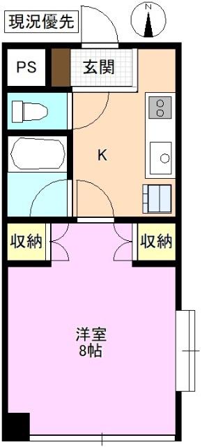 コピスゆとりすと(1K/2階)の間取り写真
