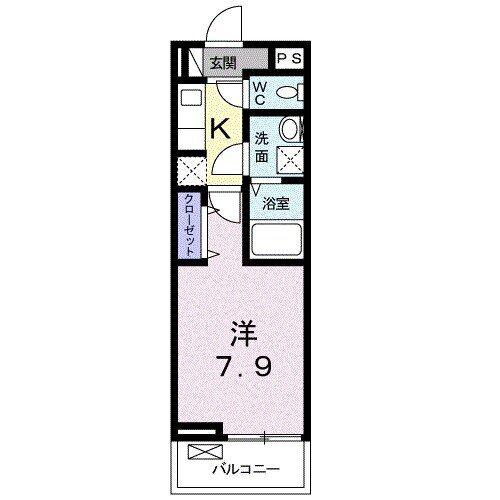 プレミール(1K/2階)の間取り写真