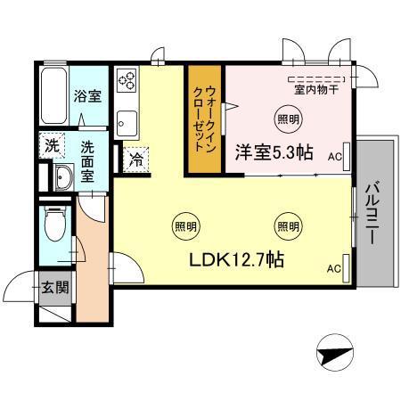 グアイスブラン(1LDK/3階)の間取り写真