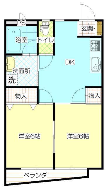 エクセレント和(2DK/2階)の間取り写真