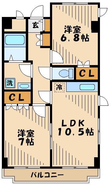 セレッソリーオ(2LDK/1階)の間取り写真