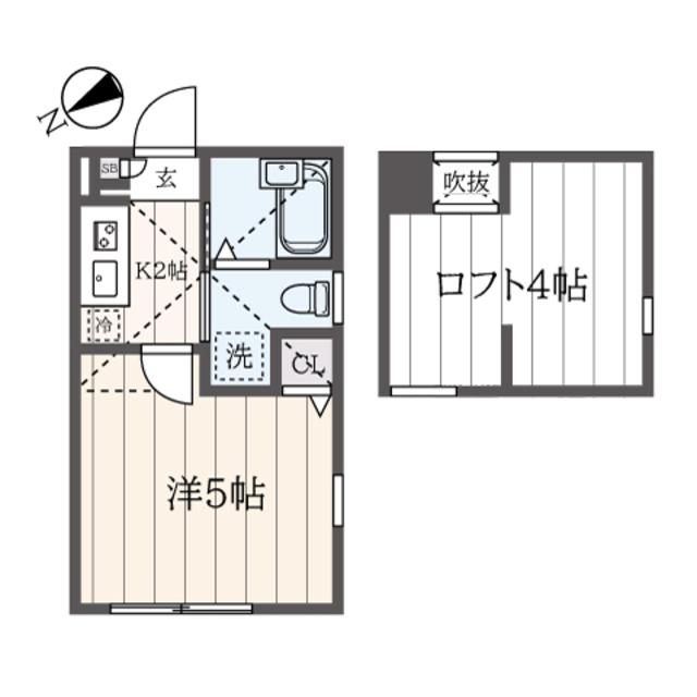 MAISON FIERE山手(1K/1階)の間取り写真
