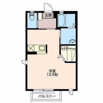 サンセールK(ワンルーム/1階)の間取り写真