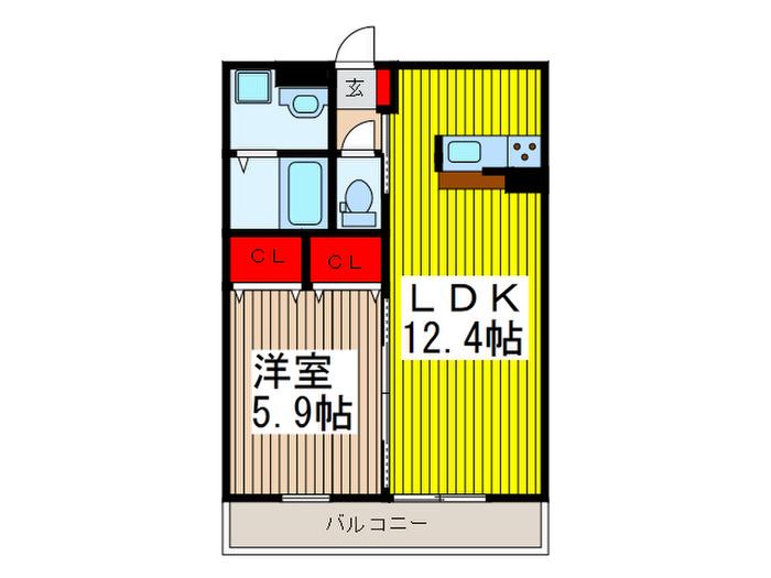 リブリ・RICCOIII(1LDK/1階)の間取り写真