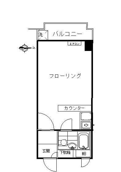 PLAZA百合ヶ丘(ワンルーム/3階)の間取り写真