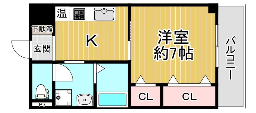 クリエイト彩(1K/4階)の間取り写真