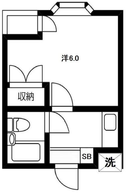 コスモス・ロード(1K/1階)の間取り写真