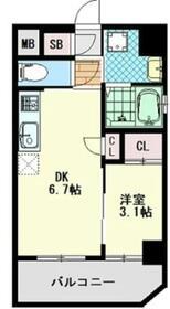 NEXT STAGE本町(1DK/11階)の間取り写真