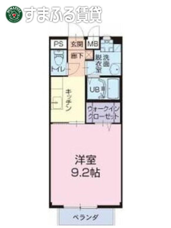フレシール寺山(1K/2階)の間取り写真