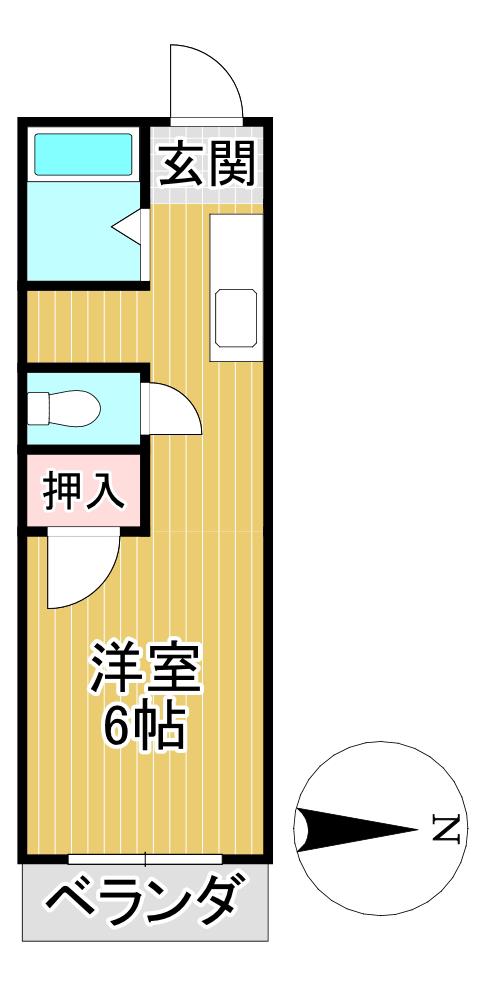 ヴィラ210(1K/3階)の間取り写真