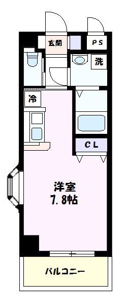 豊徳エルム台町(1K/5階)の間取り写真