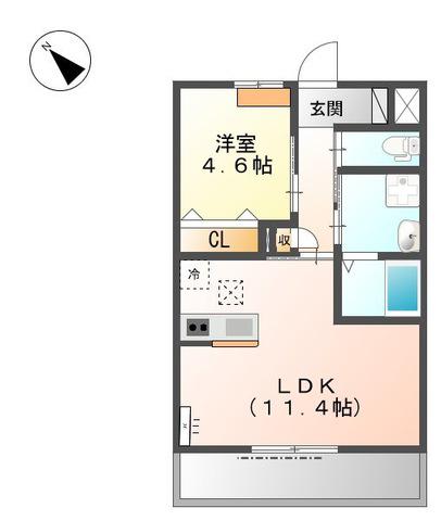 プログレス・レオ(1LDK/1階)の間取り写真