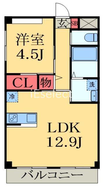 ウィズダム(1LDK/1階)の間取り写真