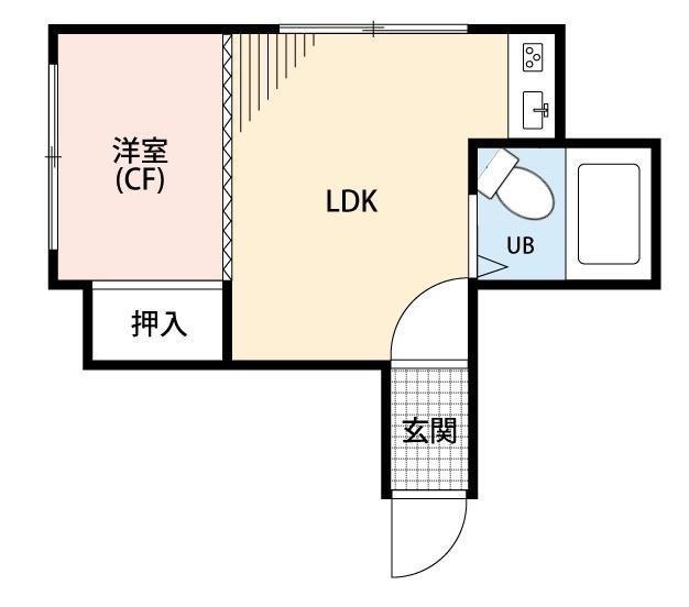パレスサンホーム(1DK/1階)の間取り写真