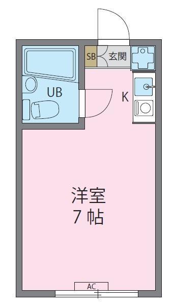 ヴィラ下北沢A棟(ワンルーム/1階)の間取り写真
