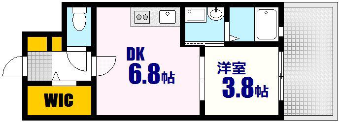 MOKA ESTA(1DK/3階)の間取り写真