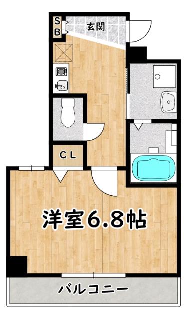 ラシーヌ新北野(1K/3階)の間取り写真