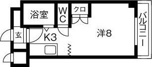 サザンシティ16(1K/4階)の間取り写真