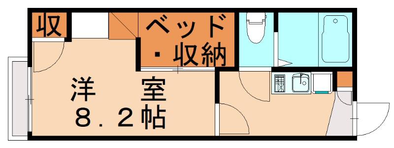 レオパレスアベニュー赤坂(1K/1階)の間取り写真