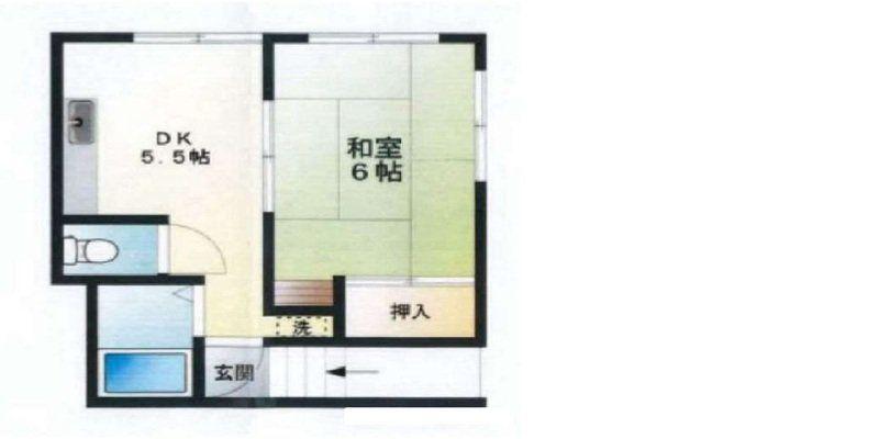 平和ビル(1LDK/3階)の間取り写真