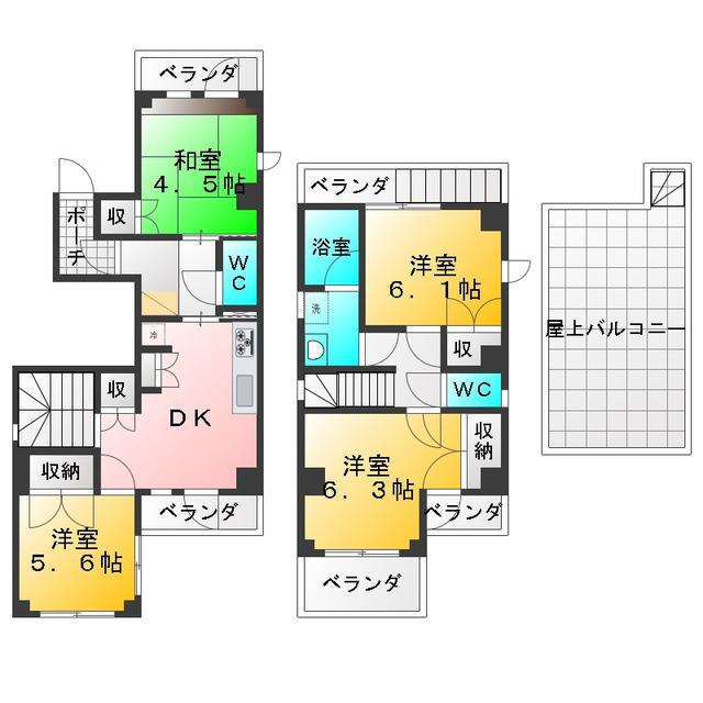 ベルデグランデ上石神井(4DK/6階)の間取り写真