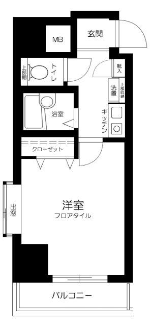 パークウェル三軒茶屋(1K/12階)の間取り写真