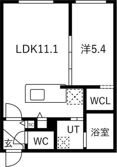 MODA N14(1LDK/2階)の間取り写真