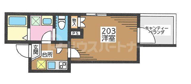 グランディール(1K/2階)の間取り写真