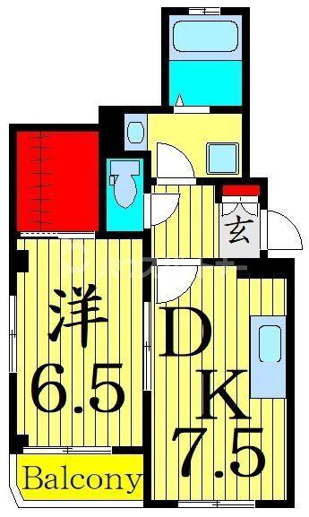 ソフィア-K(1LDK/1階)の間取り写真